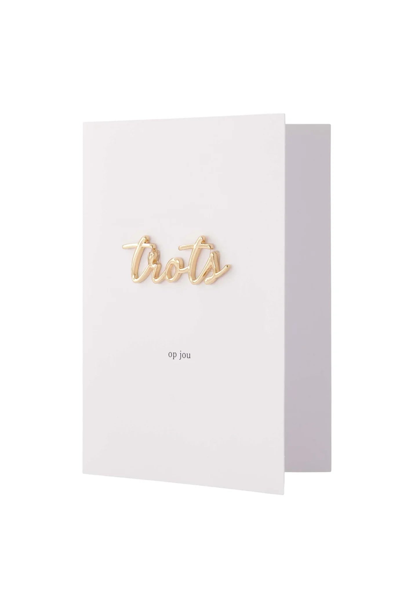Wenskaart Magneet Trots - Wit/Goud