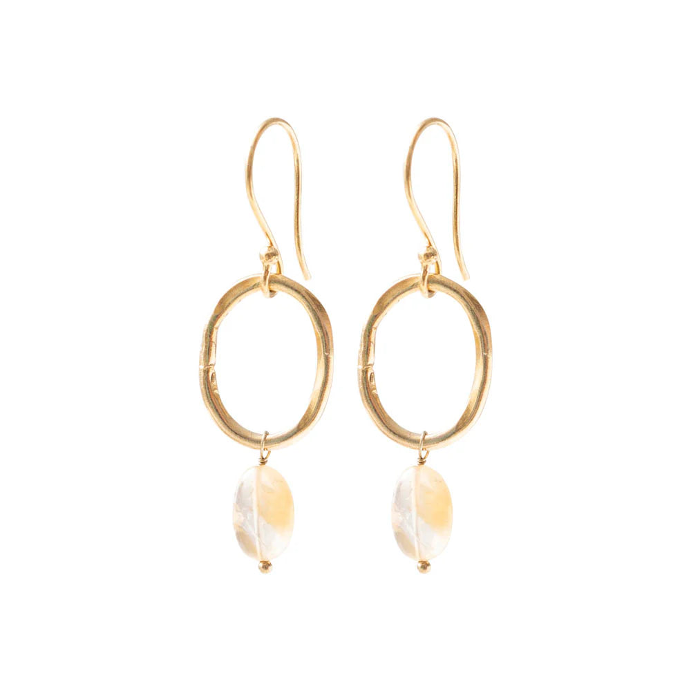 Graceful Citrine Gold Earrings