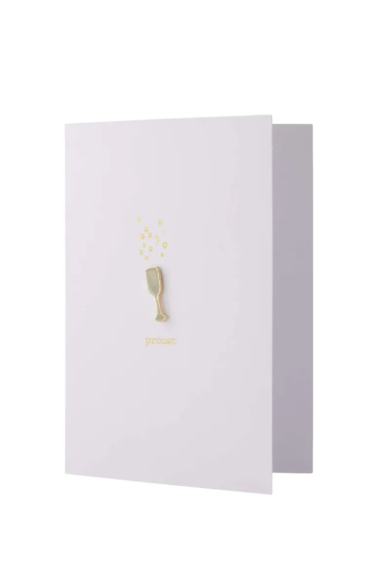 Wenskaart Broche Proost - Wit