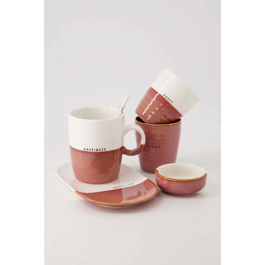 Dipschaaltje Smile - Wit/Burgundy