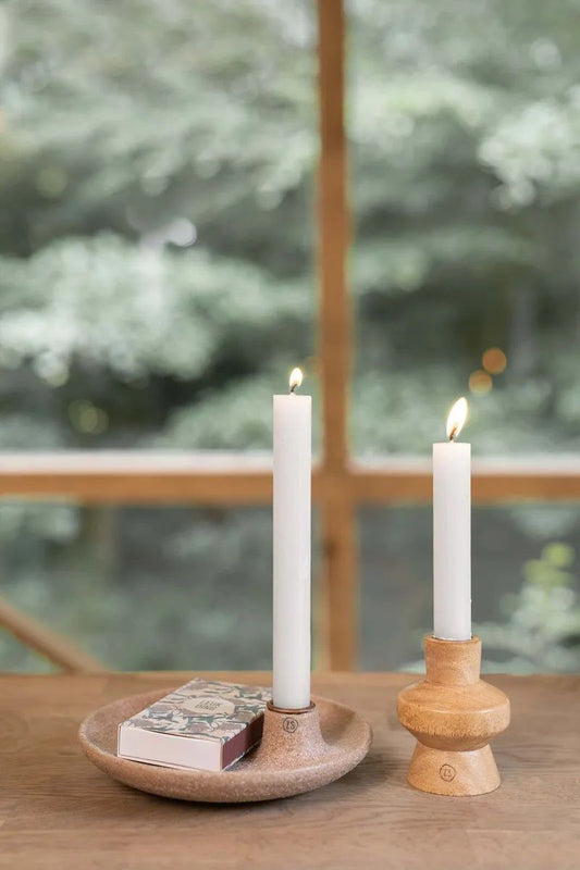 Set Van 4 Rustieke Kaarsen 20cm