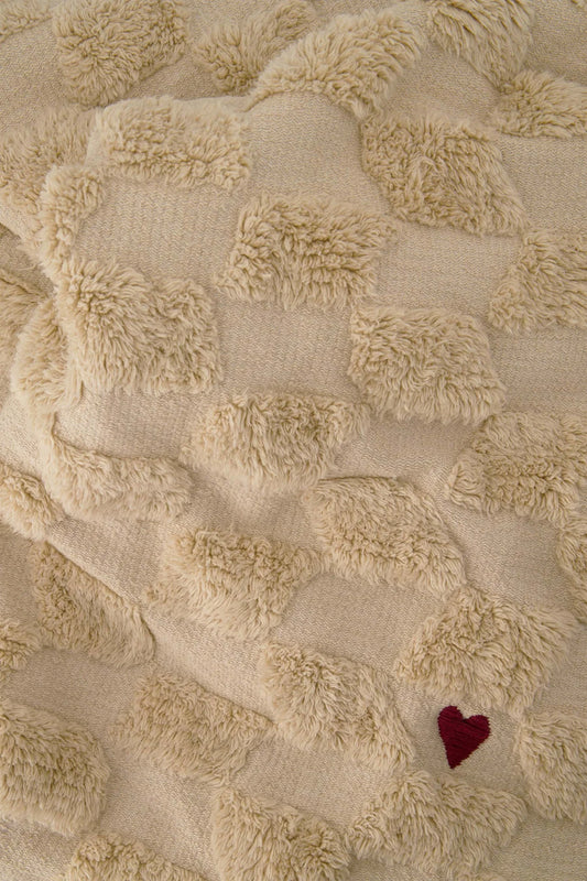 Plaid Hartje - Zand/Donkergroen