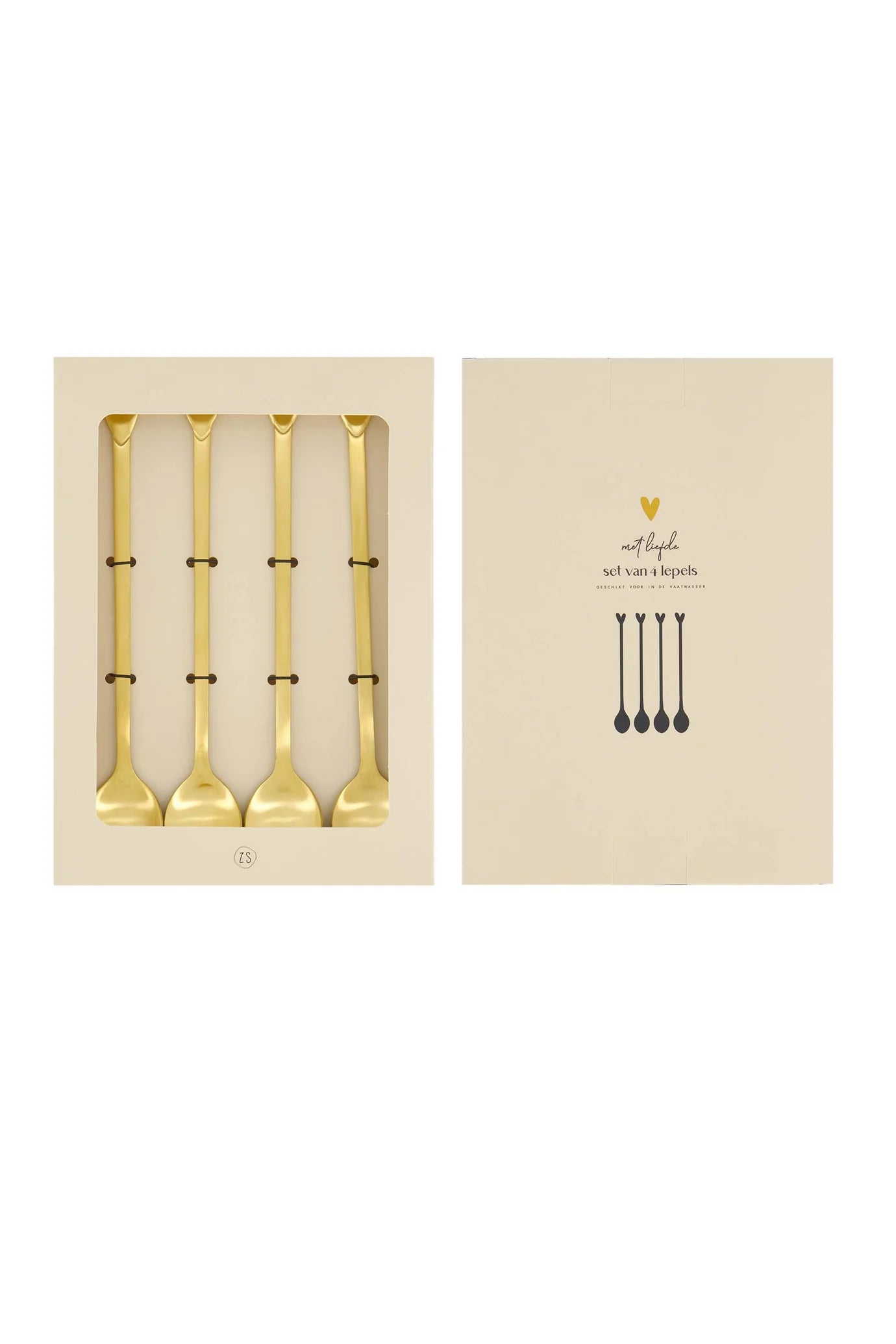 Set 4 Lepels Hartje - Goud