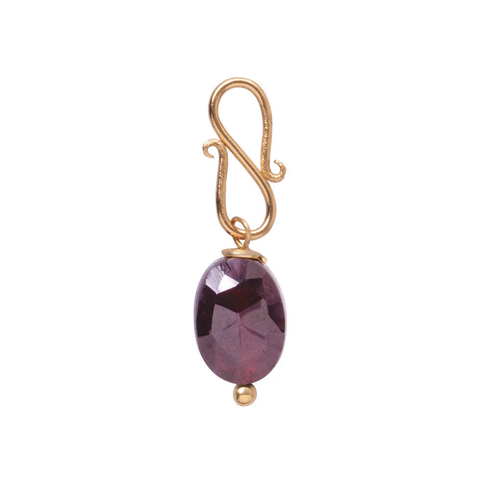 Gold plated garnet gemstone