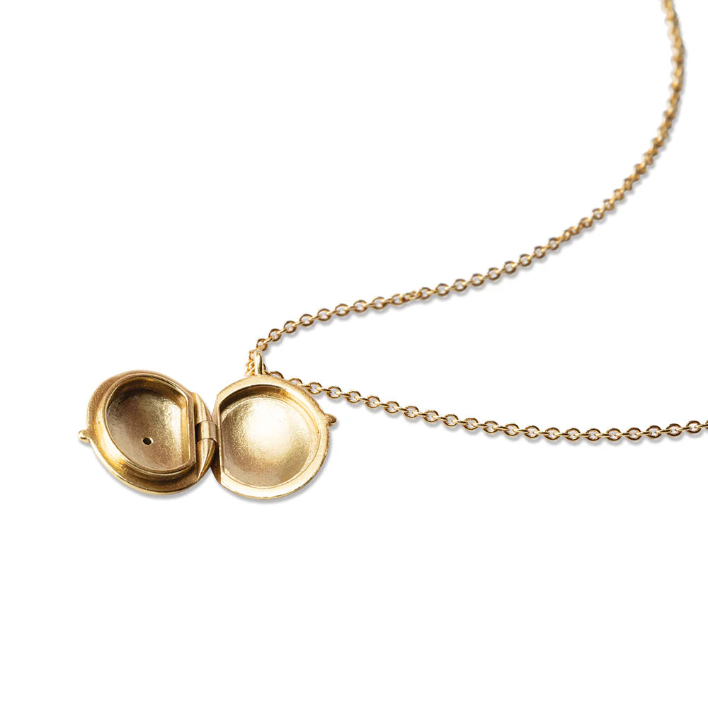 Oval Locket Small Peridot Necklace GP
