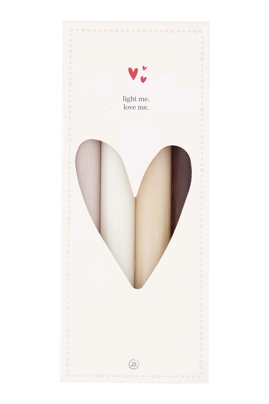 Set Van 4 Rustieke Kaarsen 20cm