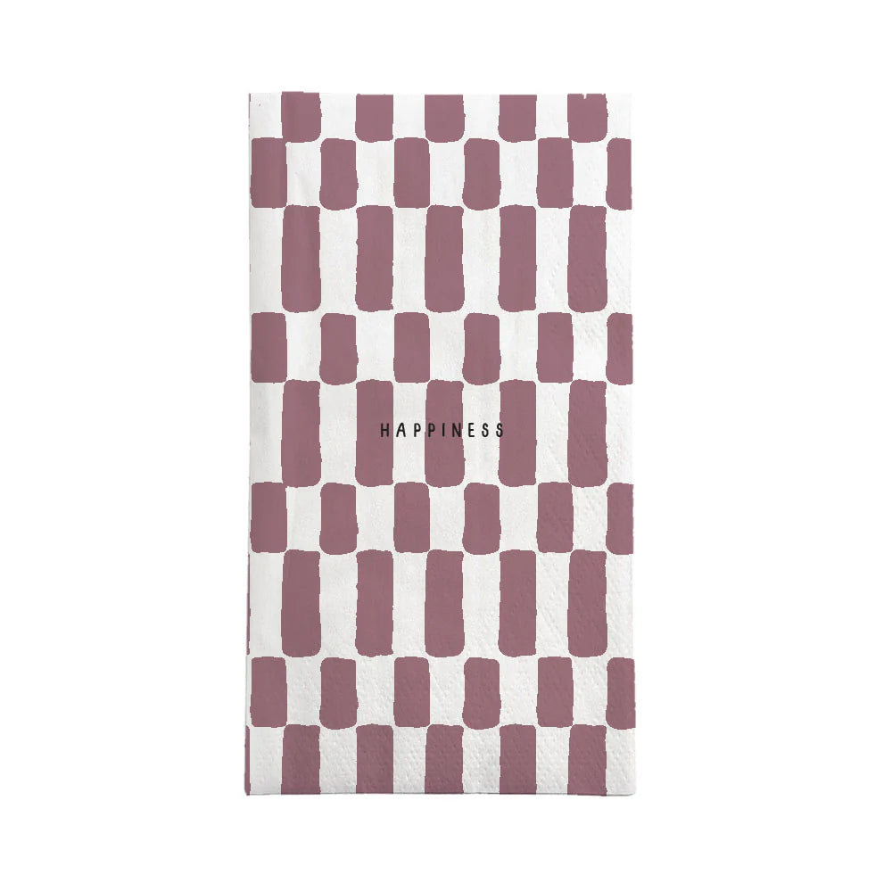 Servetten Rechthoek Happiness - Wit/Burgundy