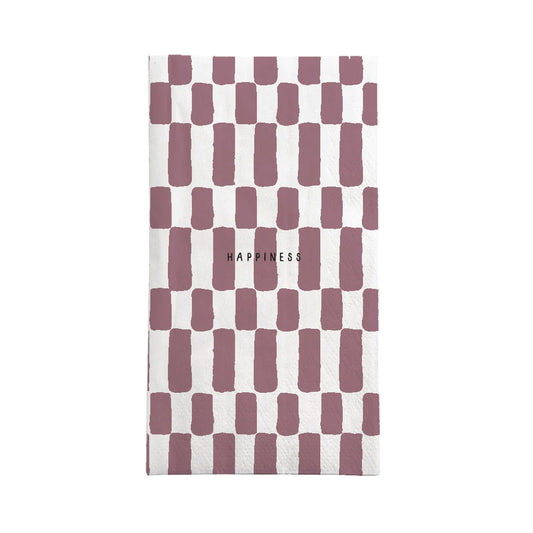 Servetten Rechthoek Happiness - Wit/Burgundy