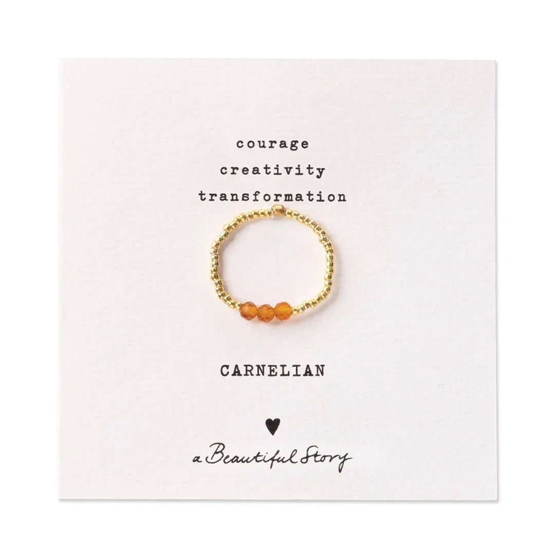 Clarity Carnelian Ring Gold Colored