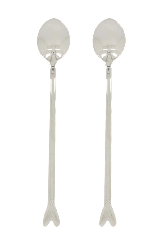 Set Van 2 Lange Lepels Hartje - Zilver