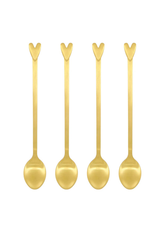Set 4 Lepels Hartje - Goud