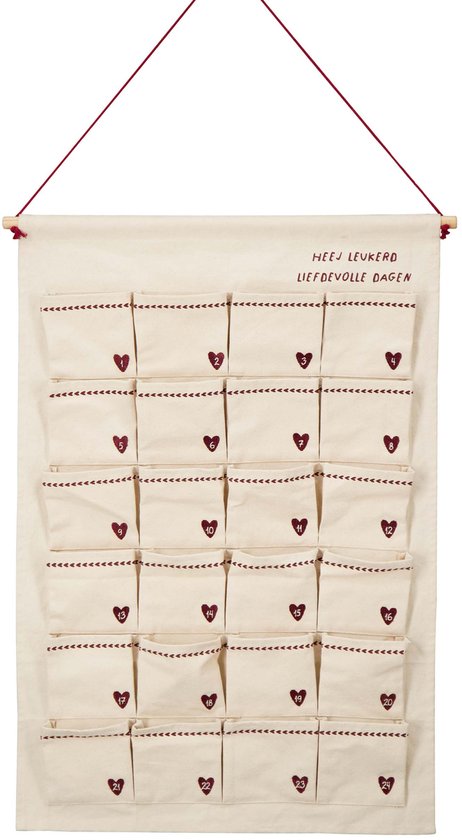 Adventskalender Fijne Dagen - Wit/Rood