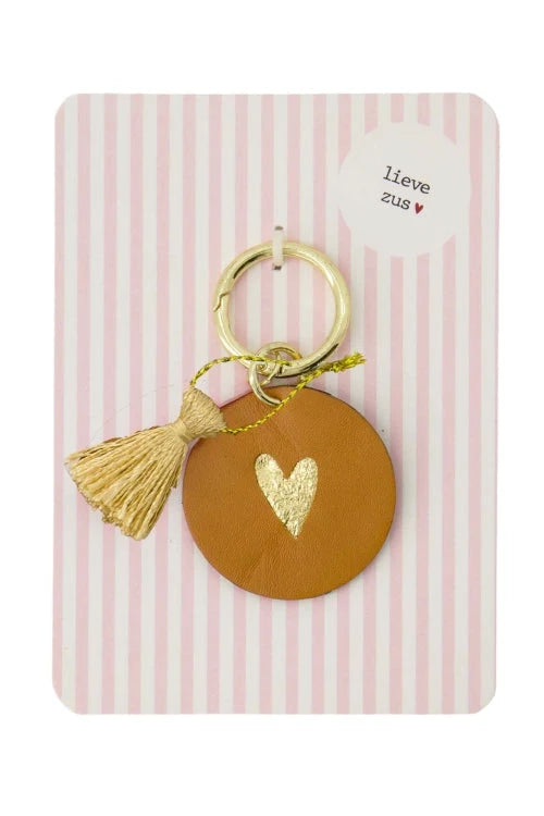 Ansichtkaart Sleutelhanger Lieve Zus - Roze