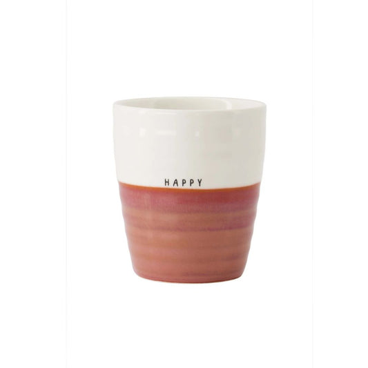 Koffiemok Happy - Wit/Burgundy