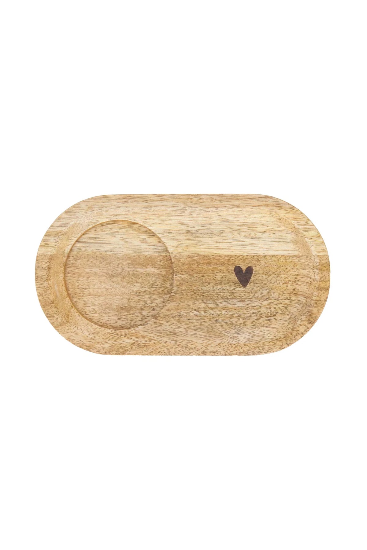 Serving Tray Wood Heart - Naturel