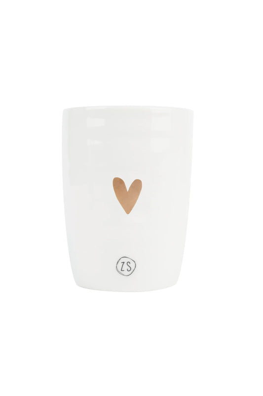 Koffiemok Hartje - Wit/Goud