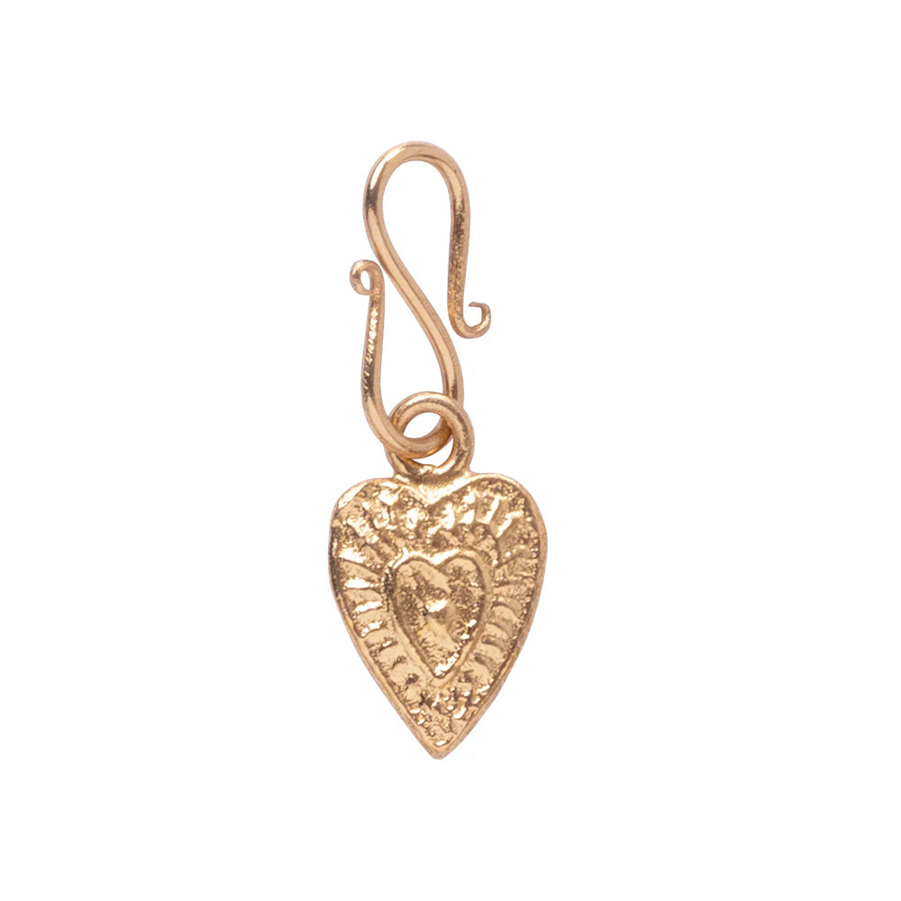 Vintage Heart Small Charm Gold Plated