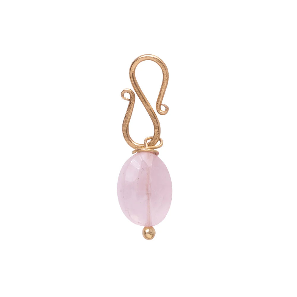 Rose Quartz Faceted Gemstone Pendant Gold Plated