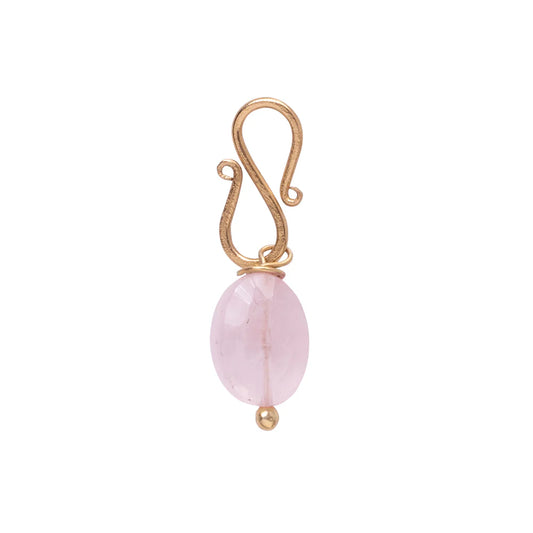Rose Quartz Faceted Gemstone Pendant Gold Plated