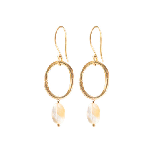 Graceful Citrine Gold Earrings