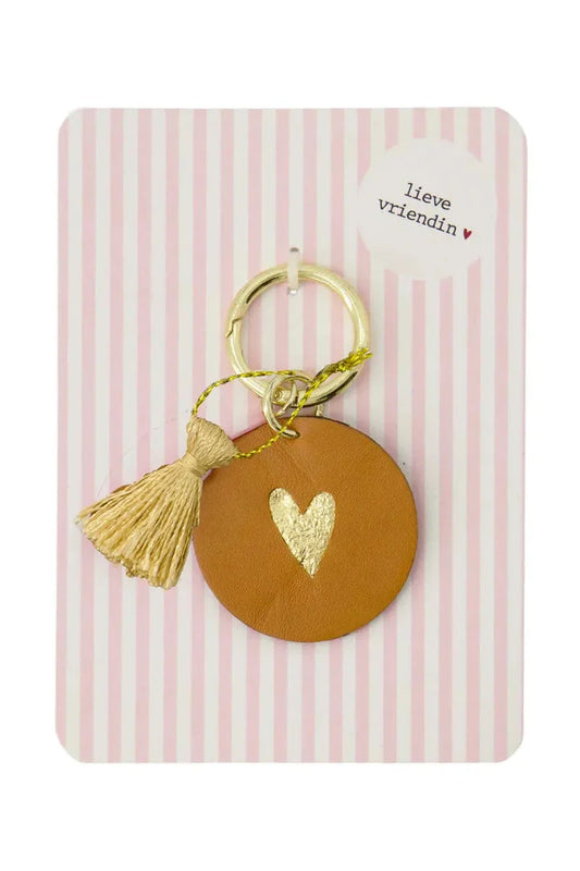 Ansichtkaart Sleutelhanger Lieve Vriendin - Roze