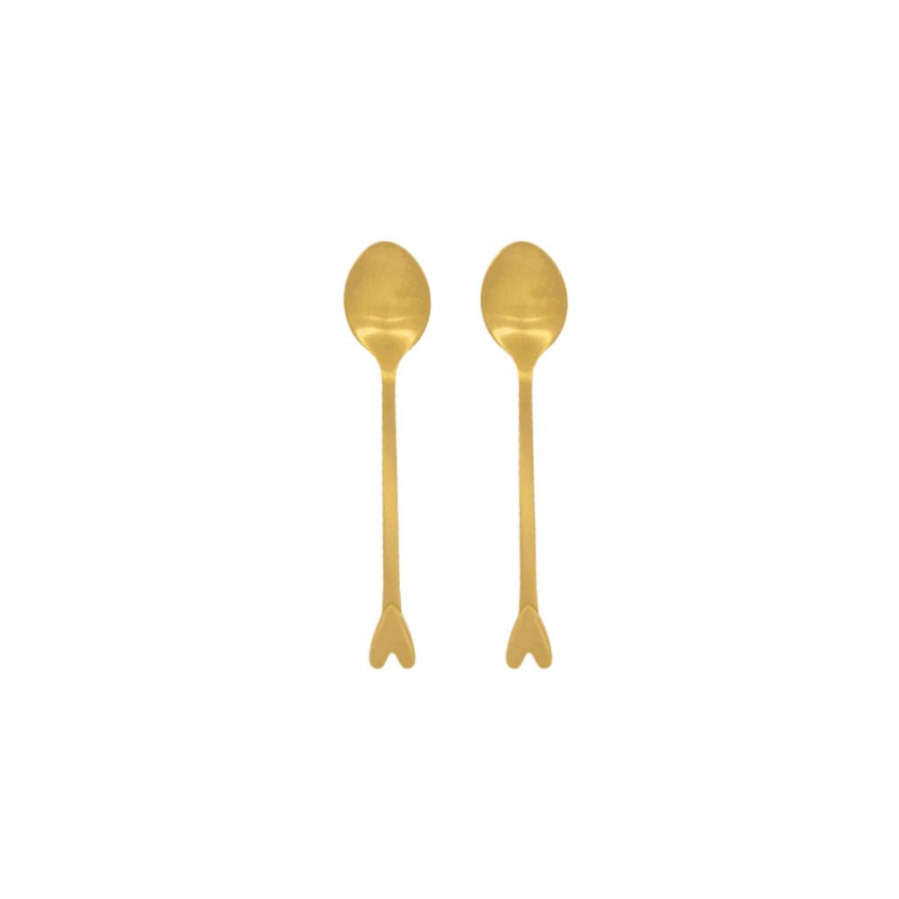 Set Van 2 Lepels Hartje - Goud
