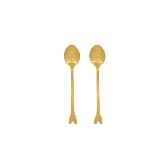 Set Van 2 Lepels Hartje - Goud