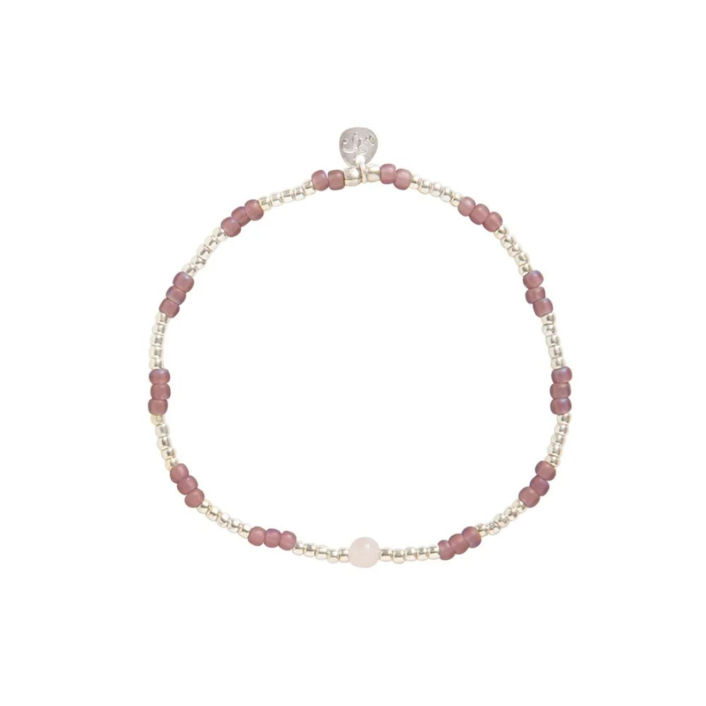 Splash Rose Quartz Bracelet Silver Colored
