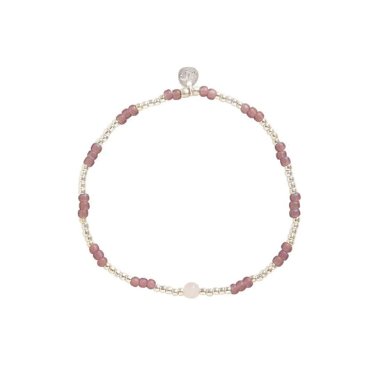 Splash Rose Quartz Bracelet Silver Colored