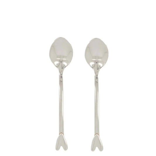 Set Van 2 Lepels Hartje - Zilver