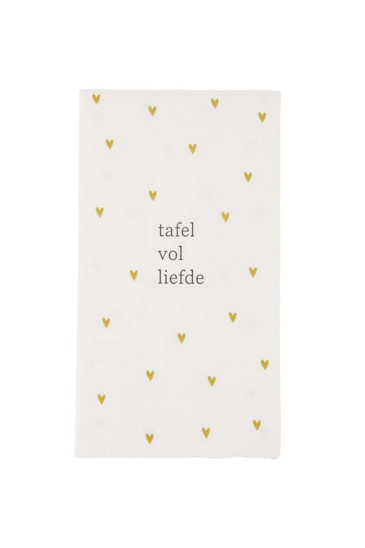 Servetten Rechthoek Hartjes Tafel Vol Liefde