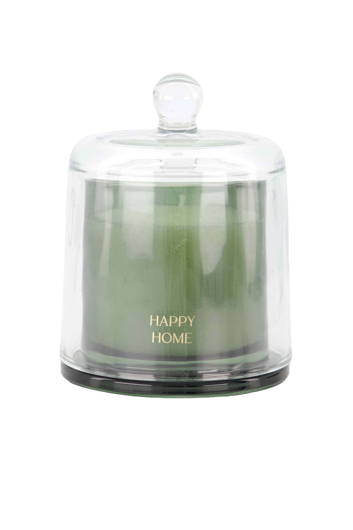 Scented Candle Glass With Dome Happy Home - Dark Green