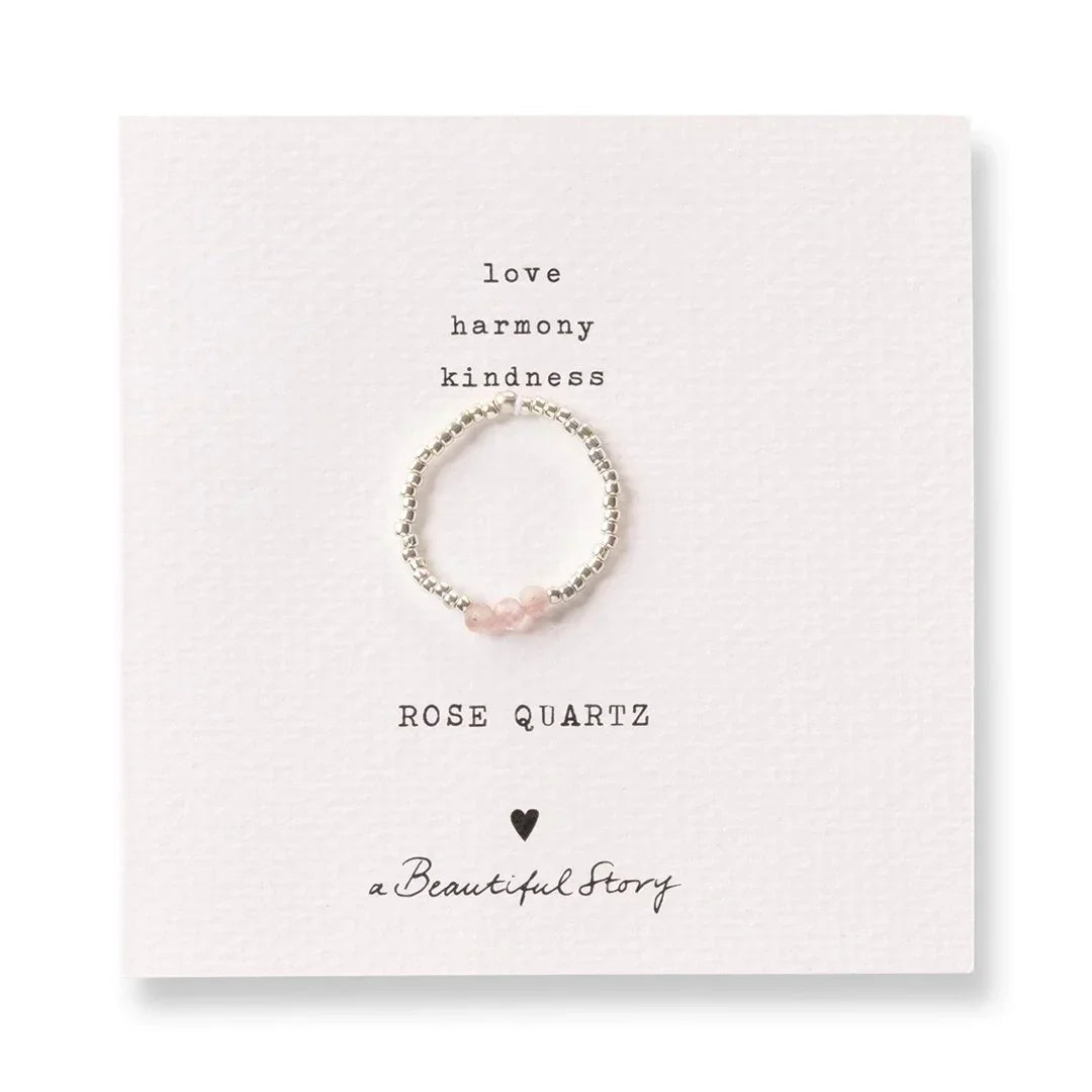 Clarity Rose Quartz Ring Silver Colored