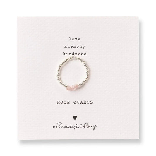 Clarity Rose Quartz Ring Silver Colored