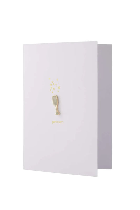 Wenskaart Broche Proost - Wit