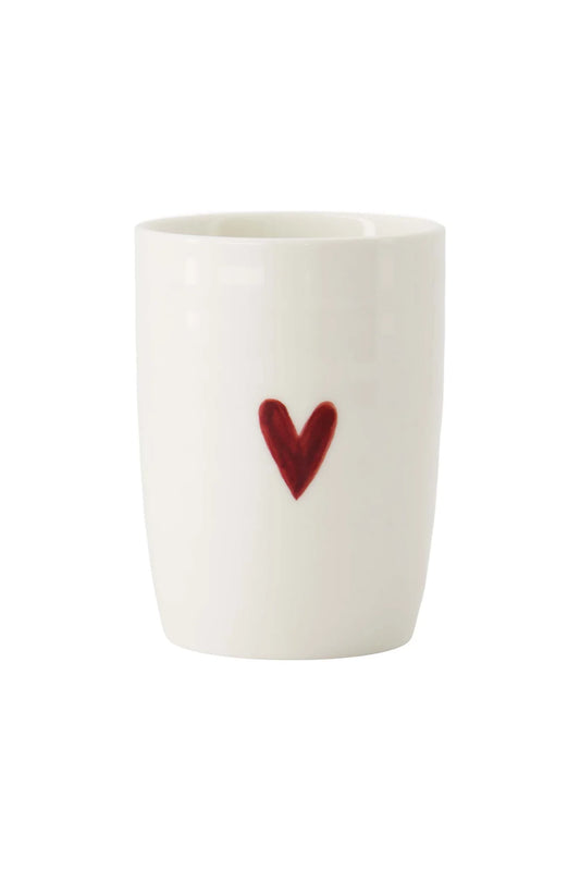Koffiemok Hartje - Wit/Rood