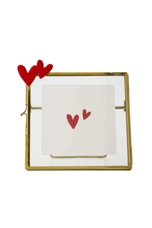 Fotolijstje Metaal Hartjes - Rood/Goud