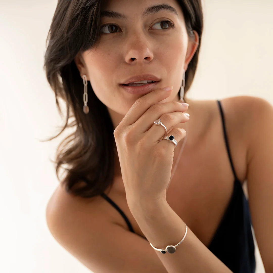 Attentive Black Onyx Ring Silver