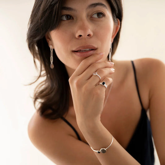 Attentive Black Onyx Ring Silver