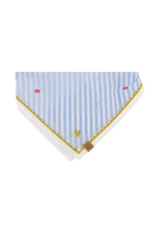 Bandana Bisous Hond - Gestreept - Wit/Blauw
