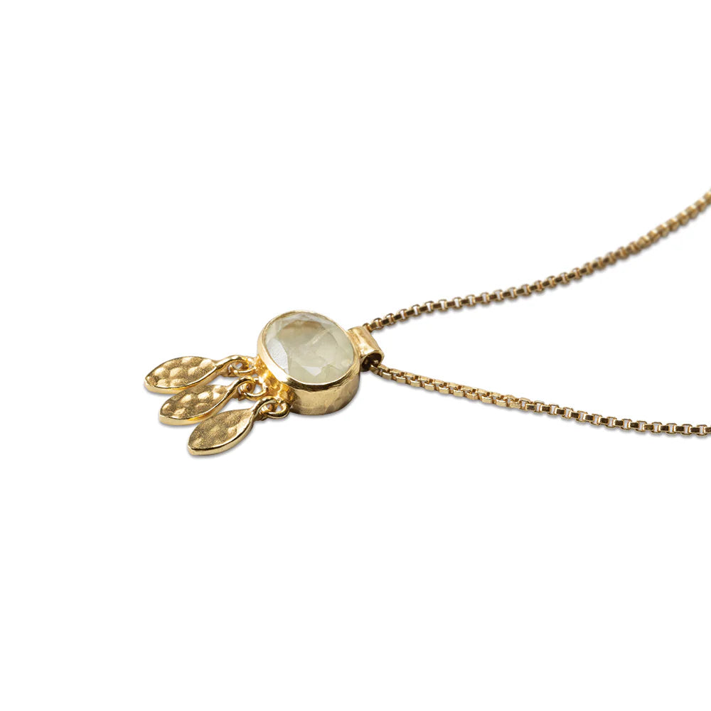 Authentic Prehnite Necklace Gold Plated