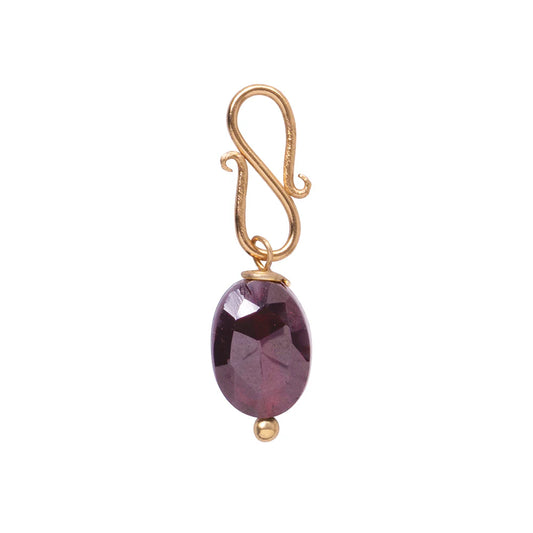 Gold plated garnet gemstone