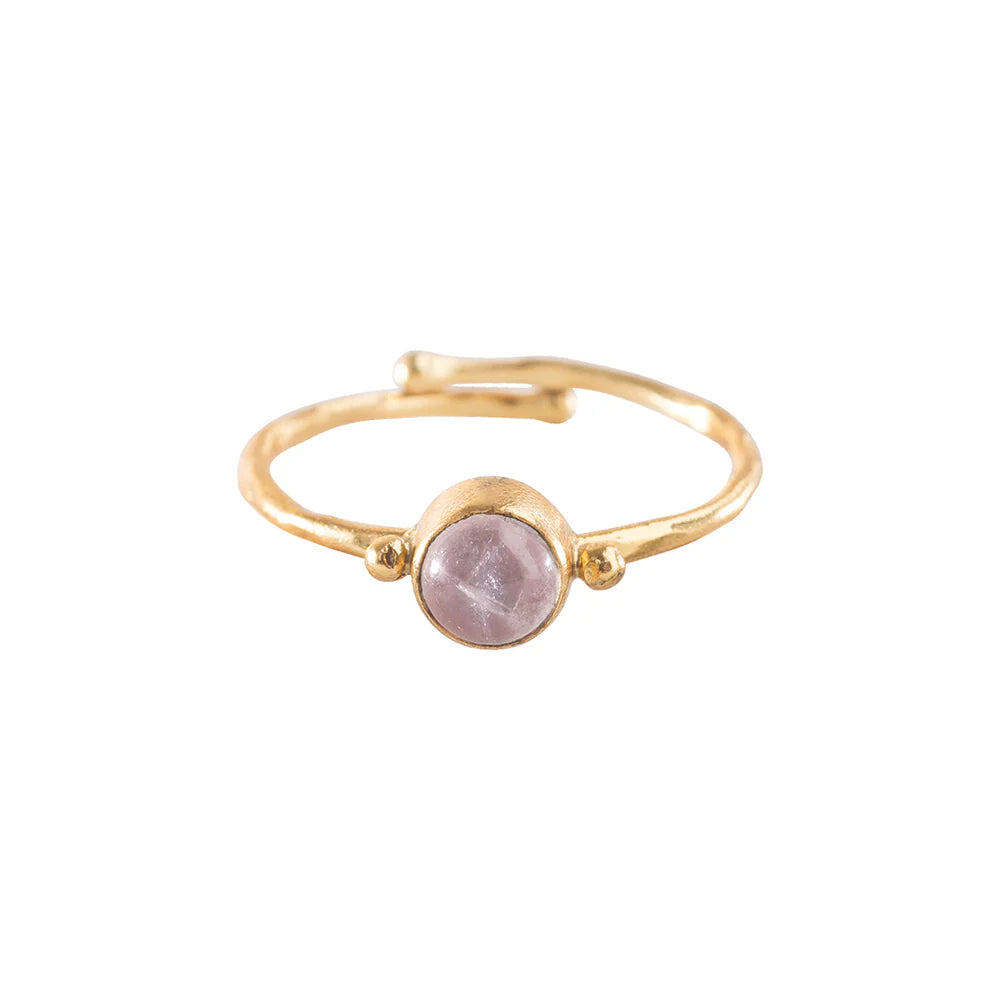 Faithfull Rose Quartz Ring GP