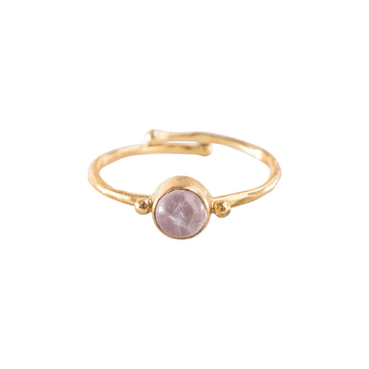 Faithfull Rose Quartz Ring GP