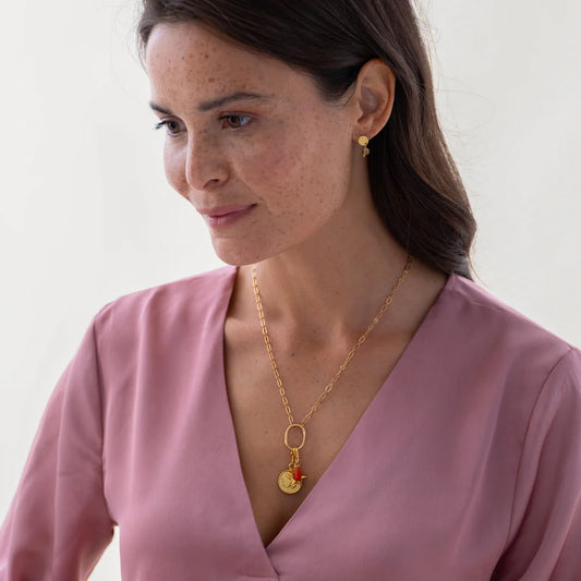 Butterfly Vintage Coin Charm Gold Plated